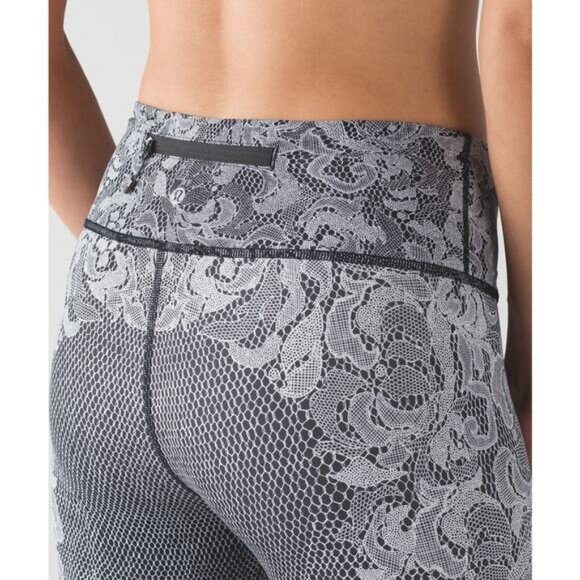 LULULEMON Speed Wunder Tight Nulux Sz 4 Florence Speed Wunder 50 G White Black - Picture 5 of 9